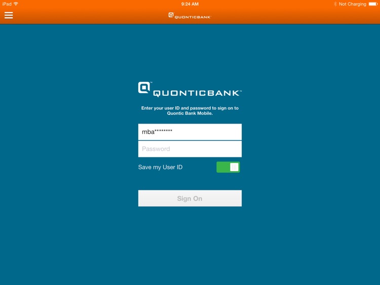 Quontic Bank Mobile for iPad