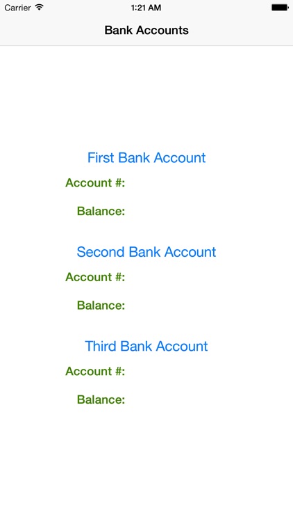 my Bank Accounts