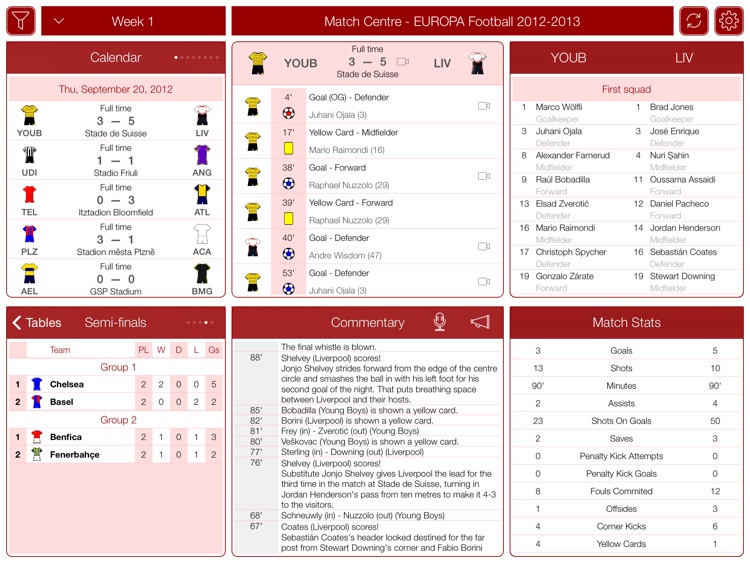 EUROPA Football 2012-2013 - Match Centre