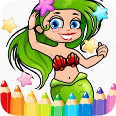 Activities of Mermaid Princess Coloring Book - Printable Coloring Pages with Finger Painting