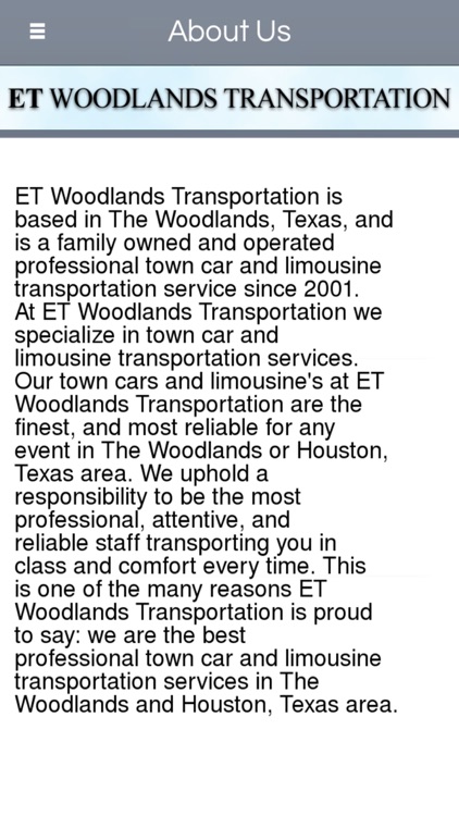 ET Woodlands Transportation-