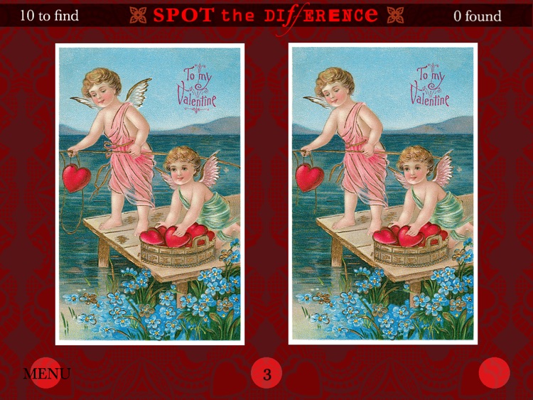 Spot The Difference Victorian Valentine Postcards screenshot-4