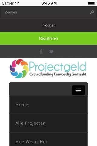 Projectgeld crowdfunding screenshot 2
