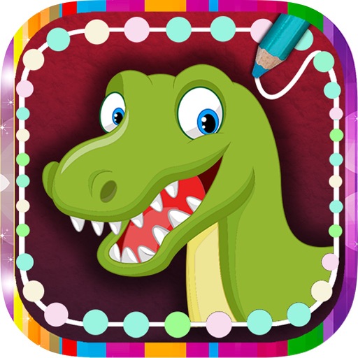 Connect dots and paint dinosaurs - dinos coloring book for kids iOS App