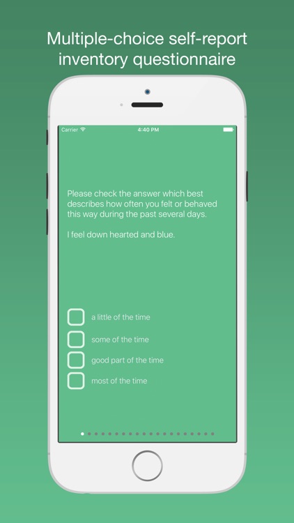 Zung Self-Rating Depression Scale Test