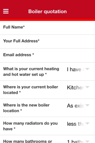 Holden Heating Ltd - Boiler quotation app screenshot 2