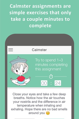 Calmster - Quick Help with Stress, Depression, Anxiety, PTSD, OCD, Panic Attacks and ADHD disorders screenshot 2