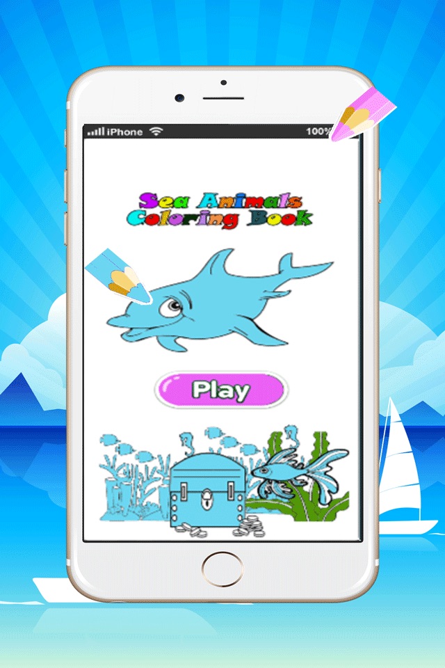 Cute Sea Animals Coloring Book:learn to paint and drawing easy screenshot 4