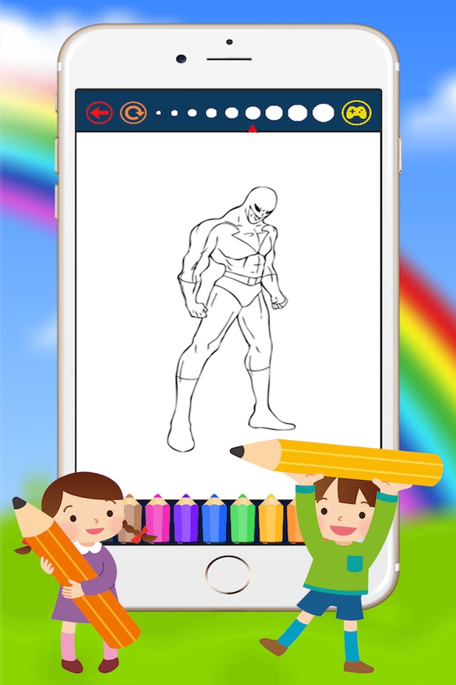 Cartoon Superhero Coloring Book - Drawing for kid free game screenshot 3
