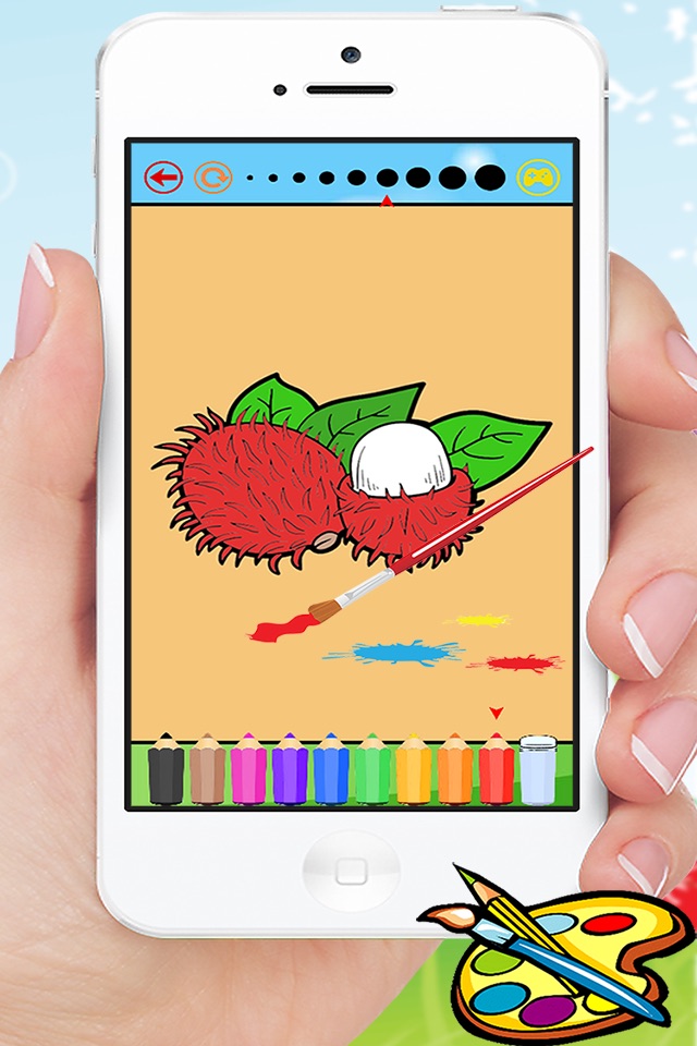 Food Coloring Book for Kids - Fruit Vegetable drawing games screenshot 4
