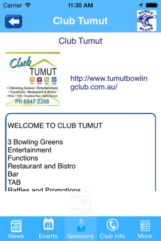 Tumut Blues Rugby League Club screenshot 2