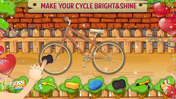 Kids bicycle washing salon: wash baby bikes for play screenshot-4