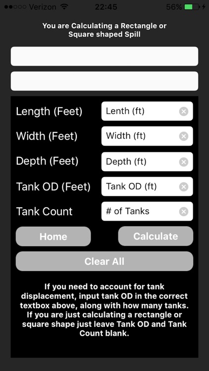 Spill Volume Calculator
