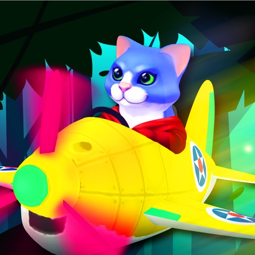Blue Airplane Lynx Cat Racer - FREE - Jump Dive & Dodge Jet Plane Game Icon
