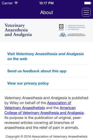 Veterinary Anaesthesia and Analgesia screenshot 2
