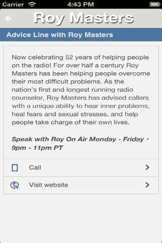 Roy Masters Advice Line App screenshot 3