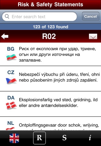 Risk and Safety Statements in 28 Languages screenshot 3