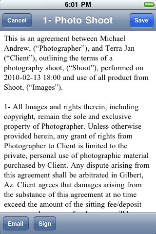 Photographers Contract Maker screenshot 4