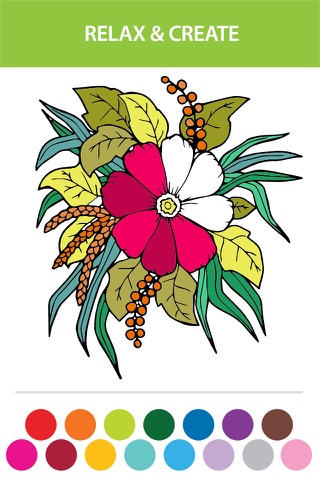 Flower Coloring Book For Adults: Free Adult Coloring Pages - Relaxation Stress Relief Color Therapy Games screenshot 3