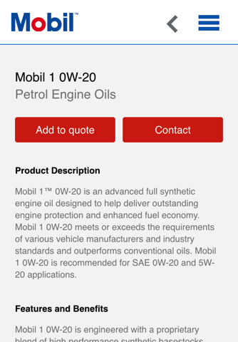Mobil Oils Product Guide screenshot 3