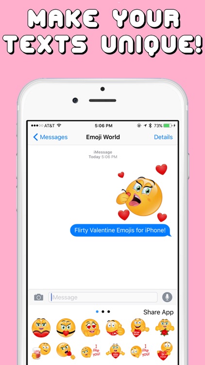 Flirty Valentines Emoji Keyboard by Emoji World screenshot-3