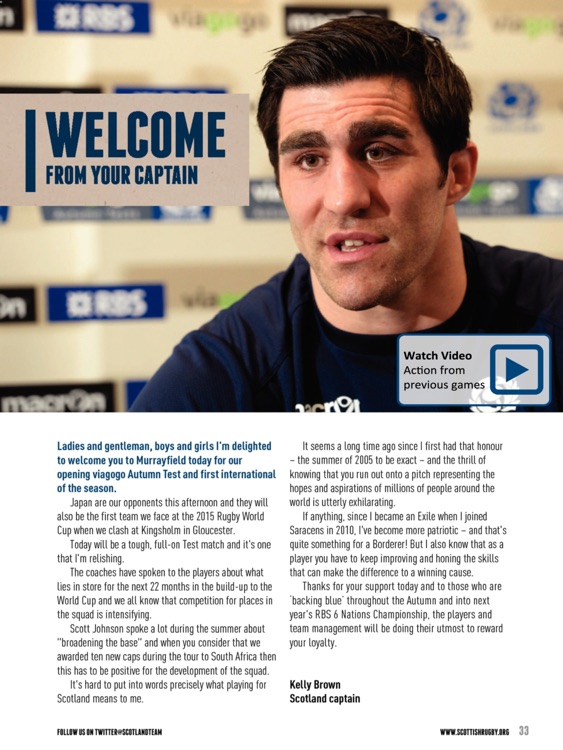 Scotland Rugby Official Matchday Programme