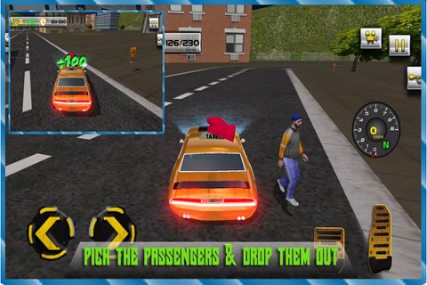 Crazy Taxi Driver Simulator 3D - real free yellow cab racing sim mania game screenshot 3