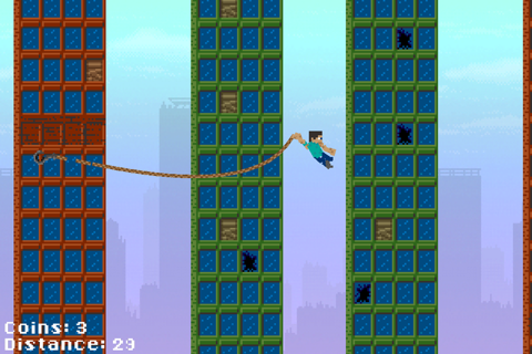 Ace Hero Voxel Flick N Fly - Lucky Block Zipline Swing Edition screenshot 3