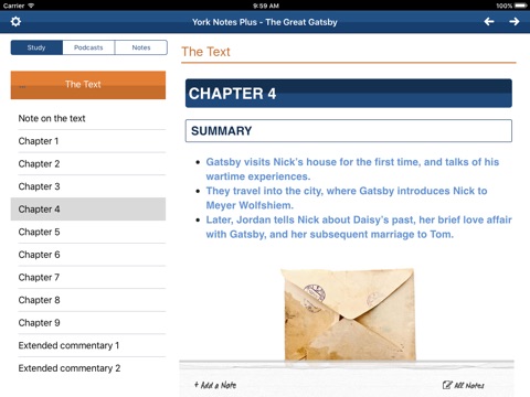 The Great Gatsby York Notes Advanced for iPad screenshot 2