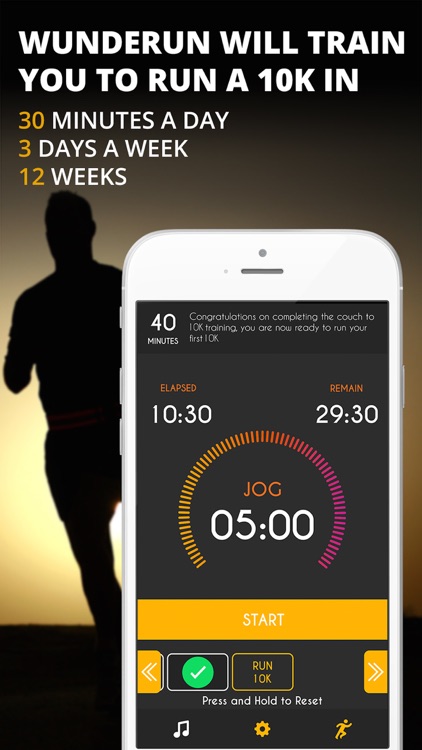 Wunderun - 10K Trainer, GPS Running, Walk, Workout, Pace, Run Tracker, Couch to 10K