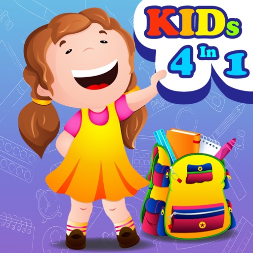 4 In 1 Kids Games Fun Learning - Coloring Book, Jigsaw Puzzles, Memory Matching, and Connect Dots iOS App