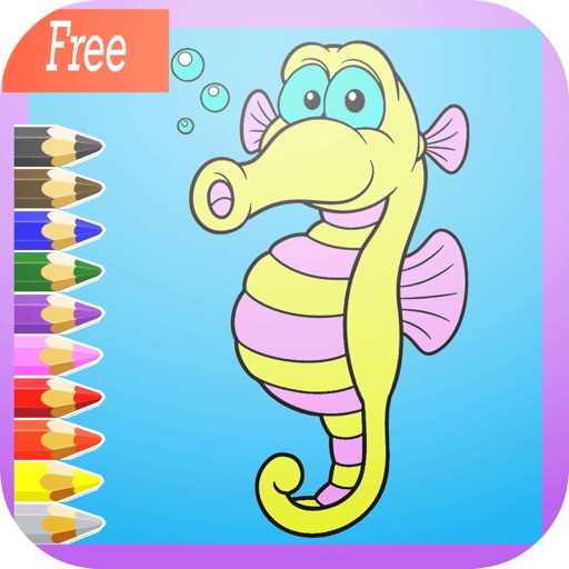 Cute Sea Animals Coloring Book:learn to paint and drawing easy iOS App
