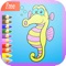 Cute Sea Animals Coloring Book:learn to paint and drawing easy