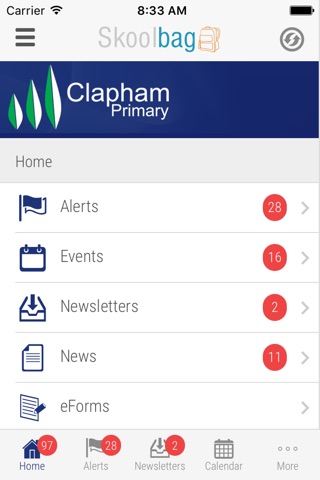 Clapham Primary School - Skoolbag screenshot 2