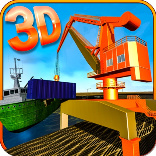Harbor Crane Simulator 3D: Transport Truck and Helicopter Flight Simulation icon