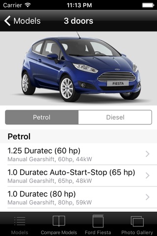 Specs for Ford Fiesta 2013 edition screenshot 2