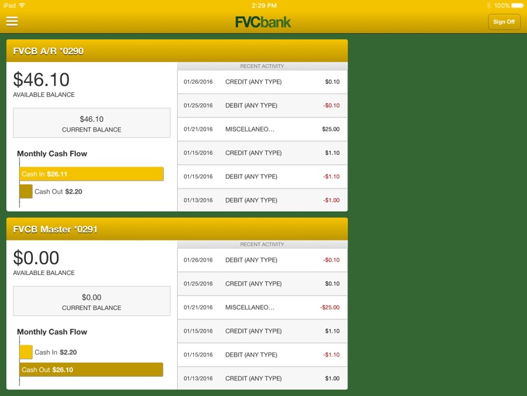 FVCbank Business for iPad