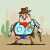 Western Cowboy Escaping Desert