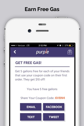 Purple - On-Demand Gas Delivery screenshot 3