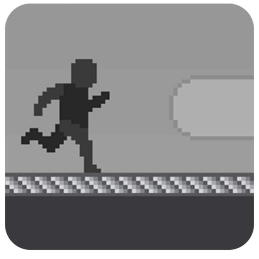 Pixel Alien Escape Shadow Runner:Black nd White Icon