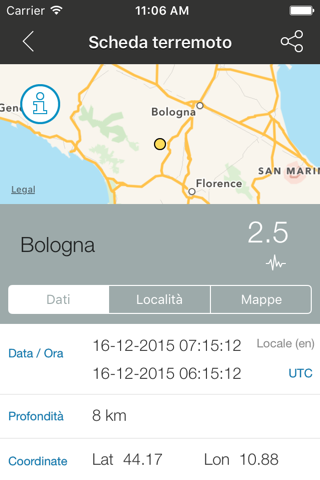 INGVterremoti screenshot 2