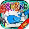 Coloring Book : Painting  Pictures on Sea Animals For Kids Free Edition