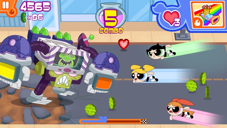 Flipped Out – The Powerpuff Girls Match 3 Puzzle / Fighting Action Game