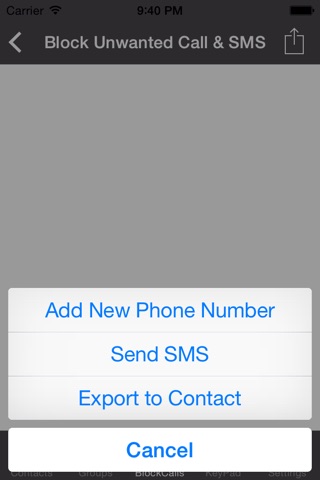 iBlacklist Contact - Blocked Call & SMS , Group Contact , Backup & Restore Contact on Dropbox screenshot 2