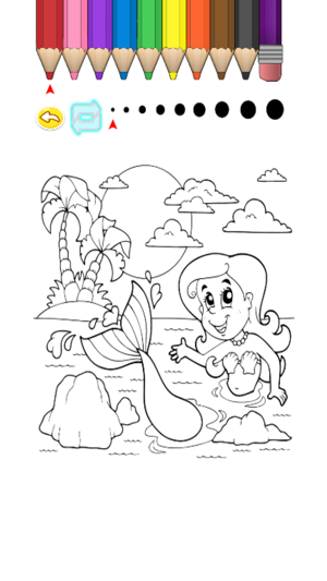 Kids Coloring Book - Cute Cartoon Mermaid 6(圖2)-速報App