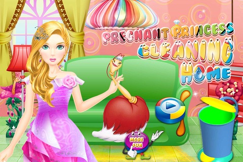 Pregnant Princess Cleaning Home game for girls screenshot 3