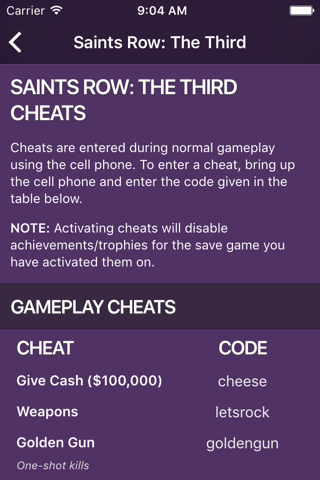 Cheats for SR - for all Saints Row games screenshot 3