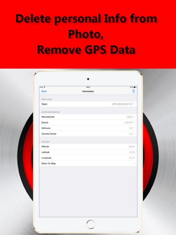 Скриншот из EXIF Editor. GPS Data Remover