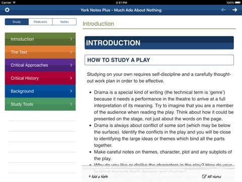 Much Ado About Nothing York Notes Advanced for iPad screenshot 3