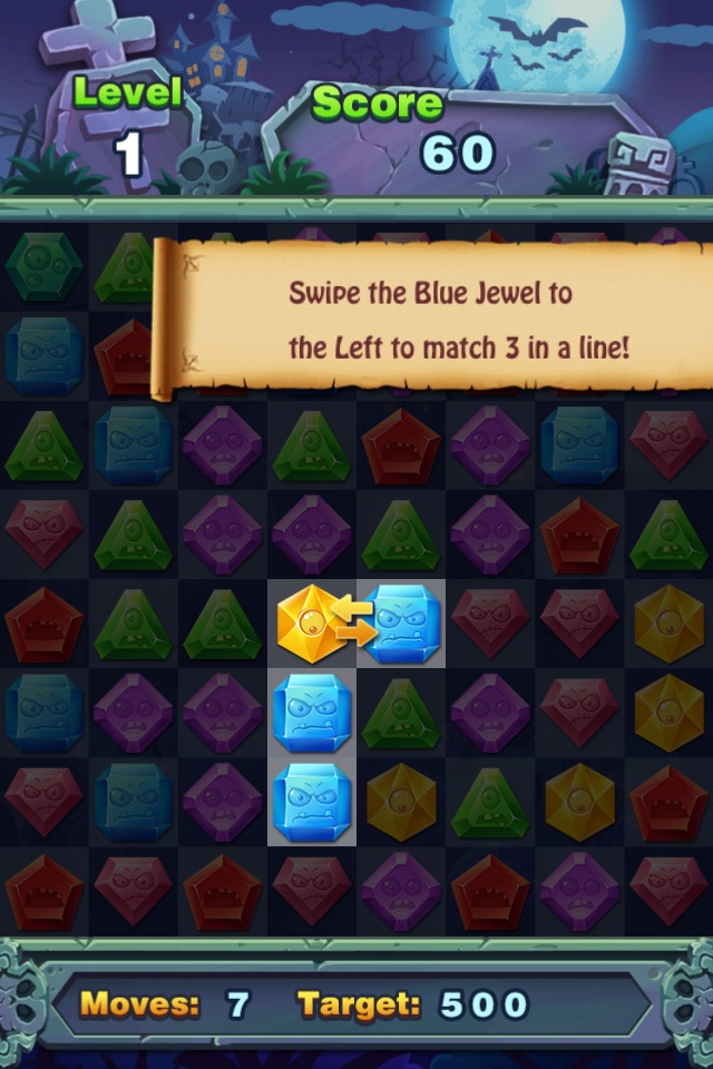 Match Jewel Pop Star - Puzzle Match-3 Jewel Star Zombie Edition screenshot 3